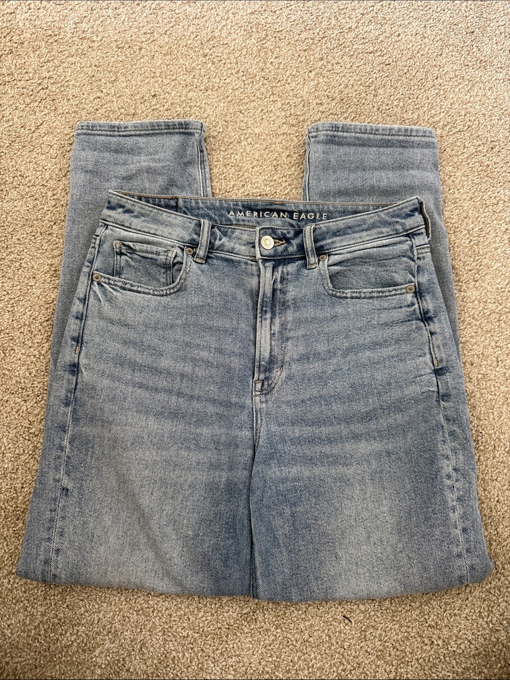American Eagle Outfitters Light Blue Mom Straight Jeans - Picture 2 of 5